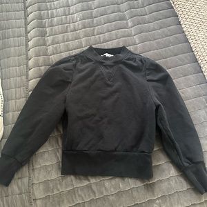 Frame Pleated Puff-Sleeve Sweatshirt